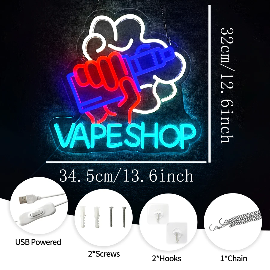 LED Neon Lights Business Windo - Vaping Store ulasan dan harga