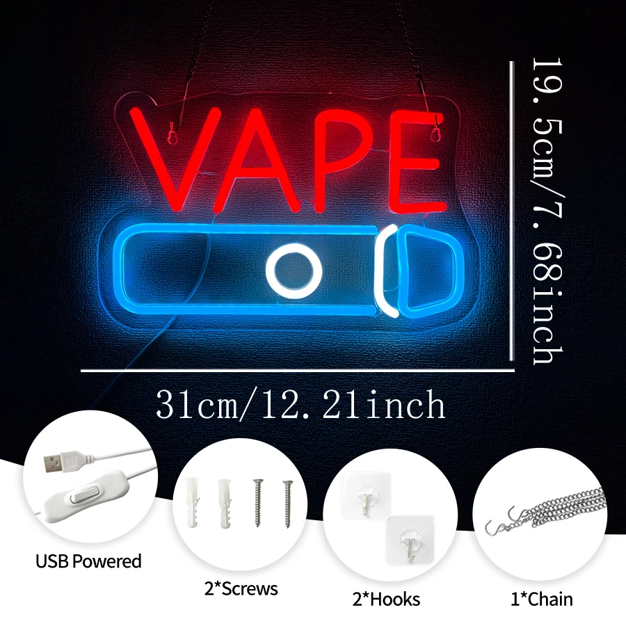 LED Neon Lights Business Windo - Vaping Store ulasan dan harga