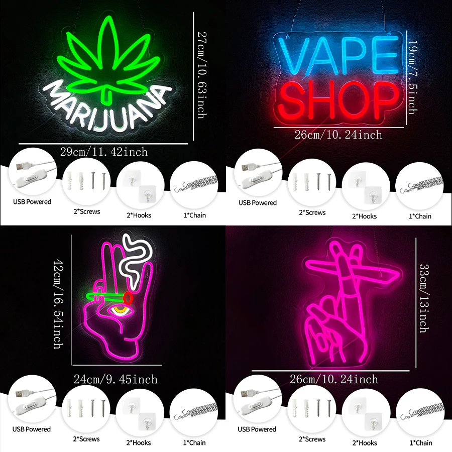 Vape Shop Neon Sign For Wall D - Vaping Store ulasan dan harga