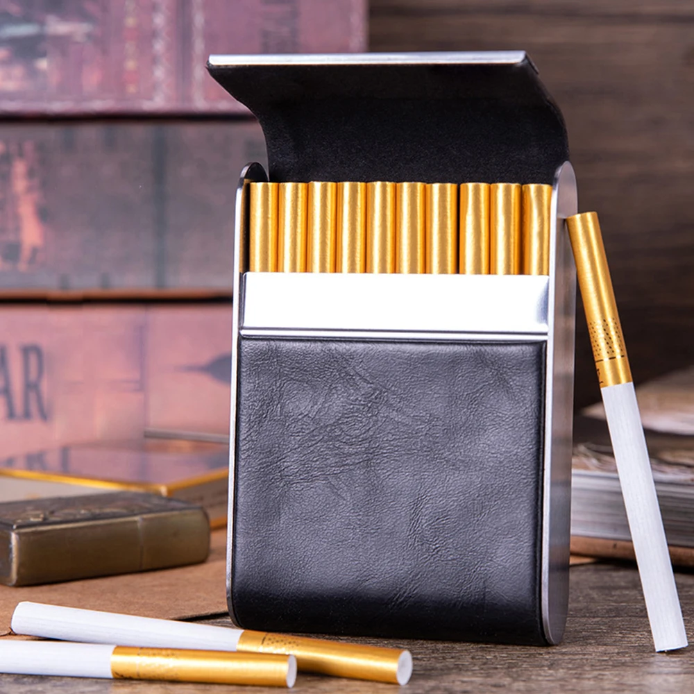 Leather Metal Cigarette Case,  - Smoking & Vaping Accessories ulasan dan harga