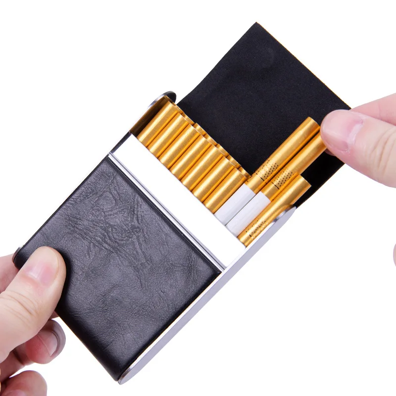 Leather Metal Cigarette Case,  - Smoking & Vaping Accessories ulasan dan harga